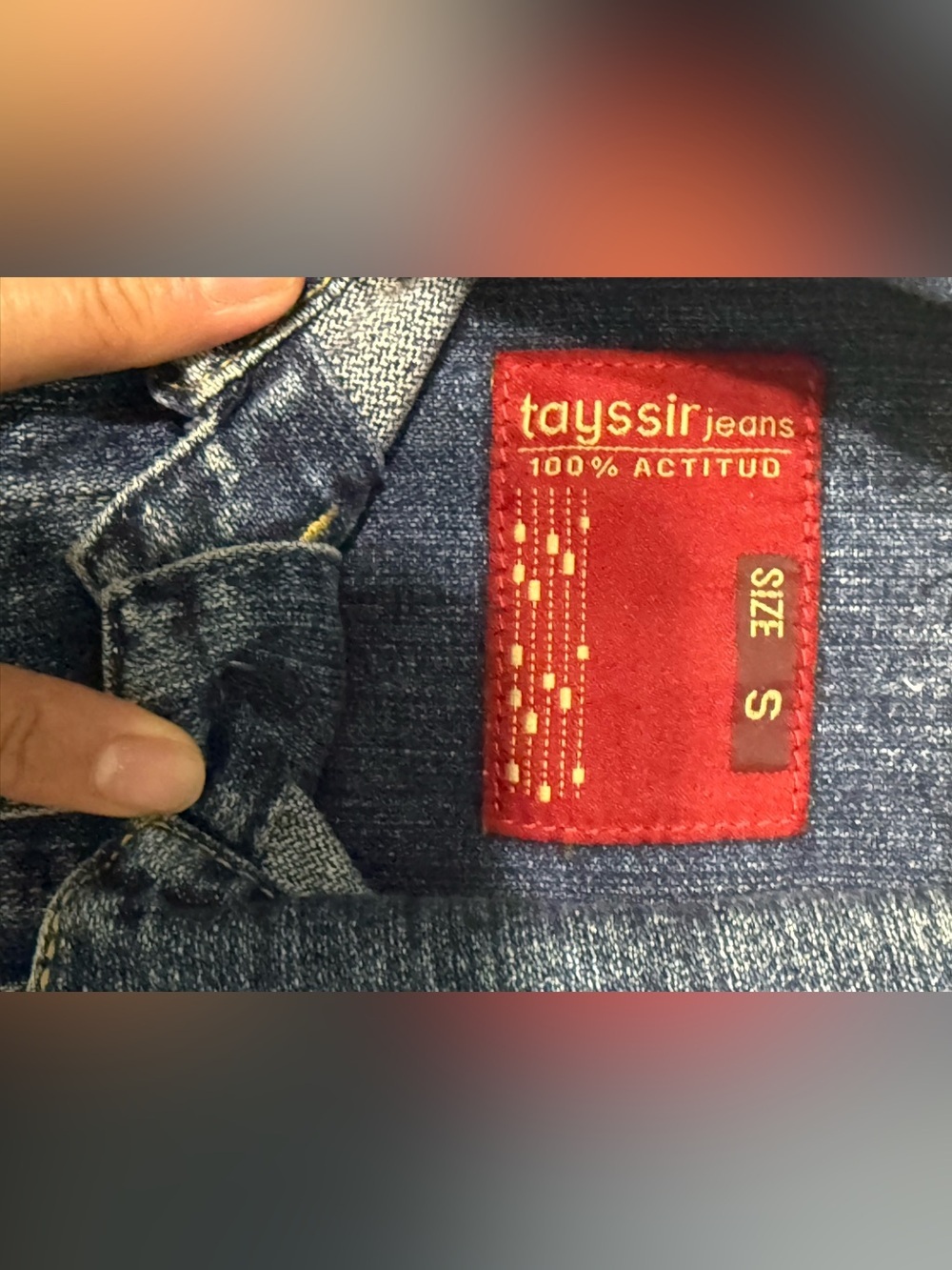 Tayssir Jeans Denim Jacket Women’s Size S Blue 100% Cotton Button Front Trucker - Picture 6 of 7